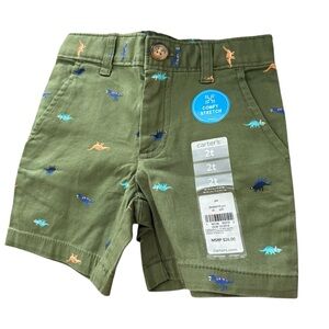Carter's Olive Dinosaur Print Kids Shorts